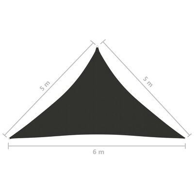 vidaXL antracitszürke háromszögű oxford-szövet napvitorla 5 x 5 x 6 m