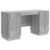 vidaXL Asztal polcokkal Sz&uuml;rke Sonoma 142,5 x 50 x 75 cm Szerelt Fa