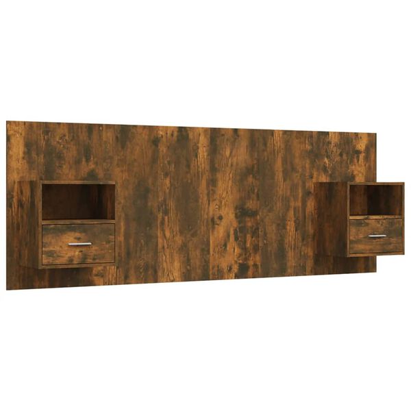 vidaXL f&uuml;st&ouml;s t&ouml;lgy sz&iacute;nű szerelt fa &aacute;gyfejt&aacute;mla szekr&eacute;nyekkel