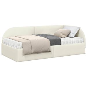 vidaXL Sarok &Aacute;gykeret Matraccal 2 db Kr&eacute;m 80 x 200 cm B&aacute;rsony