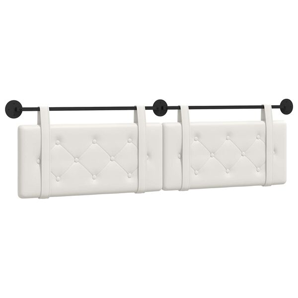 vidaXL Fali Fejt&aacute;mla Falra szerelhető Feh&eacute;r 190 x 55 x 5 cm Műbőr