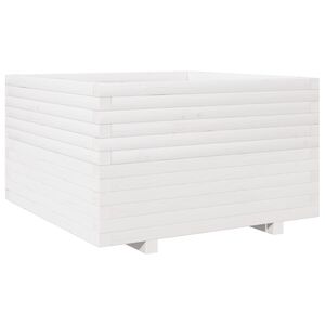 vidaXL feh&eacute;r t&ouml;m&ouml;r fenyőfa kerti vir&aacute;gl&aacute;da 80 x 80 x 49,5 cm
