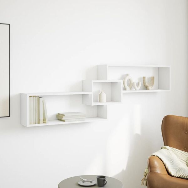 vidaXL fehér szerelt fa fali szekrény 158 x 18 x 53 cm