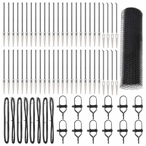 vidaXL Ker&iacute;t&eacute;soszlop Sz&uuml;rke 100 x 0,6 m (25 mm h&aacute;l&oacute;) Ac&eacute;l &eacute;s PVC