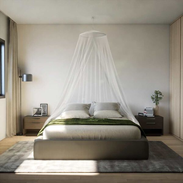 vidaXL feh&eacute;r sz&uacute;nyogh&aacute;l&oacute; &aacute;gyhoz 220 h&aacute;l&oacute;s 56x56x220 cm