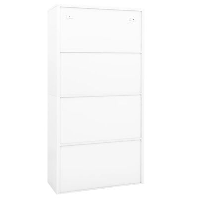 vidaXL fehér acél és edzett üveg irodai szekrény 90 x 40 x 180 cm