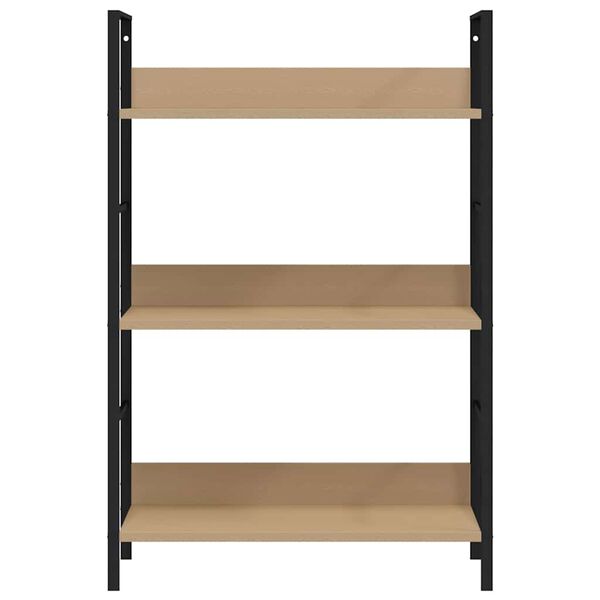 vidaXL 3 szintes t&ouml;lgysz&iacute;nű szerelt fa k&ouml;nyvespolc 60 x 27,6 x 90,5 cm