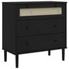 vidaXL SENJA fekete rattan hat&aacute;s&uacute; t&ouml;m&ouml;r fenyőfa kom&oacute;d 80 x 40 x 80 cm