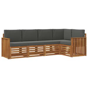vidaXL Szegment&aacute;lt kanap&eacute; szett p&aacute;rn&aacute;val 5 pcs Term&eacute;szetes &eacute;s antracit