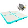 vidaXL z&ouml;ld PVC felf&uacute;jhat&oacute; tornamatrac pump&aacute;val 200 x 200 x 20 cm