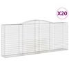 vidaXL 20 db íves horganyzott vas gabion kosár 400x50x160/180 cm