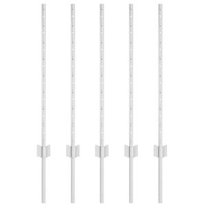 vidaXL Be&aacute;gyazott ker&iacute;t&eacute;soszlop 5 db Ez&uuml;st 120 cm Porsz&oacute;rt ac&eacute;l