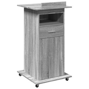 vidaXL szerelt fa &aacute;ll&oacute;pult ker&eacute;kkel &eacute;s fi&oacute;kkal 55 x 55 x 107 cm