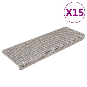 vidaXL 15 db sziz&aacute;l hat&aacute;s&uacute; ez&uuml;stsz&iacute;nű &ouml;ntapad&oacute; l&eacute;pcsőszőnyeg 65x21x4cm