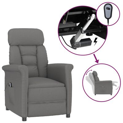 vidaXL sötétszürke művelúr elektromos dönthető fotel