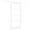 vidaXL Cs&uacute;sz&oacute; ajt&oacute; ORKDAL Feh&eacute;r 93 x 202 cm T&ouml;m&ouml;r fenyőfa &eacute;s &uuml;veg