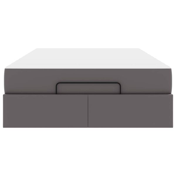 vidaXL Ágykeret matracmal Szürke 120 x 190 cm Műbőr