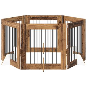 vidaXL Kutyaker&iacute;t&eacute;s &aacute;llv&aacute;nyokkal 6 pcs Antik Fa 80 x 80 cm Szerelt Fa