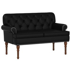 vidaXL Gombra tűz&ouml;tt loveseat Fekete 120 x 65 x 77 cm Műbőr