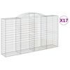 vidaXL 17 db &iacute;ves horganyzott vas gabion kos&aacute;r 300x50x160/180 cm