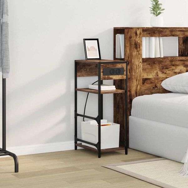 vidaXL &Eacute;jjeliszekr&eacute;ny F&uuml;st&ouml;lt t&ouml;lgy 40 x 27 x 76 cm Faanyag