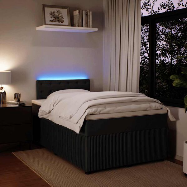 vidaXL fekete b&aacute;rsony rug&oacute;s &aacute;gy matraccal 120 x 200 cm