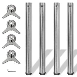 4 db &aacute;ll&iacute;that&oacute; magass&aacute;g&uacute; csiszolt nikkel asztall&aacute;b 710 mm