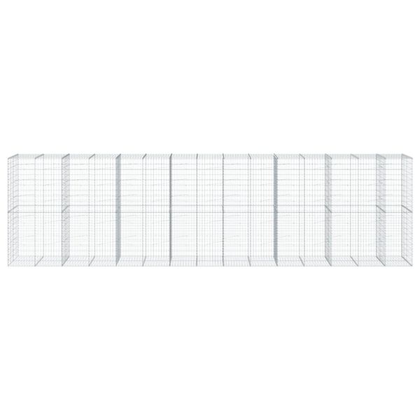 vidaXL horganyzott vas gabion kosár fedéllel 750 x 100 x 200 cm