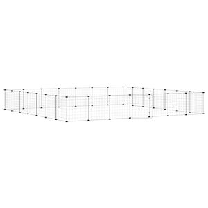 vidaXL 28 paneles fekete ac&eacute;l kis&aacute;llatketrec ajt&oacute;val 35 x 35 cm