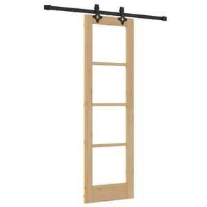 vidaXL Cs&uacute;sz&oacute; ajt&oacute; Term&eacute;szetes 61 x 198,5 cm T&ouml;m&ouml;r fenyőfa &eacute;s &uuml;veg