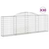 vidaXL 30 db &iacute;ves horganyzott vas gabion kos&aacute;r 300 x 30 x 100/120 cm
