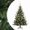 vidaXL Műkar&aacute;csonyfa g&ouml;mbbel 120 cm 150 LED Meleg feh&eacute;r PVC &eacute;s f&eacute;m