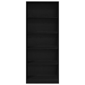 vidaXL Ruh&aacute;sszekr&eacute;ny Fekete t&ouml;lgy 80 x 50 x 200 cm Szerelt Fa