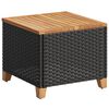 vidaXL fekete polyrattan &eacute;s ak&aacute;cfa kerti asztal 45 x 45 x 37 cm