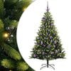 vidaXL Műanyag Hajtogatott Kar&aacute;csonyfa 150 LED-del Z&ouml;ld 150 cm