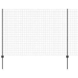 vidaXL Eur&oacute;pai ker&iacute;t&eacute;s oszloppal 10 x 1,6 m PVC-bevonatos ac&eacute;l Sz&uuml;rke