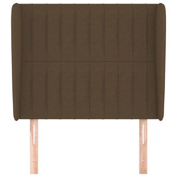 vidaXL s&ouml;t&eacute;tbarna sz&ouml;vet fejt&aacute;mla sz&aacute;rnyakkal 93 x 23 x 118/128 cm