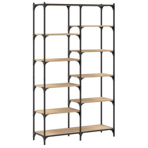 vidaXL sonoma t&ouml;lgy sz&iacute;nű szerelt fa &eacute;s vas k&ouml;nyvespolc 100x32x170 cm