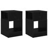vidaXL V&eacute;gasztal 2 db Fekete t&ouml;lgy 30,5 x 30 x 45 cm Szerelt Fa