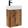 vidaXL F&uuml;rdőszoba k&aacute;dasztal csapteleppel Antik Fa 45,5 x 22,5 x 84 cm