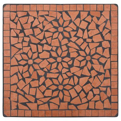 vidaXL 3 részes terrakotta kerámia mozaikos bisztrószett