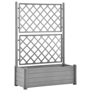 vidaXL kősz&uuml;rke polipropil&eacute;n r&aacute;csos kerti &uuml;ltetől&aacute;da 100 x 43 x 142 cm