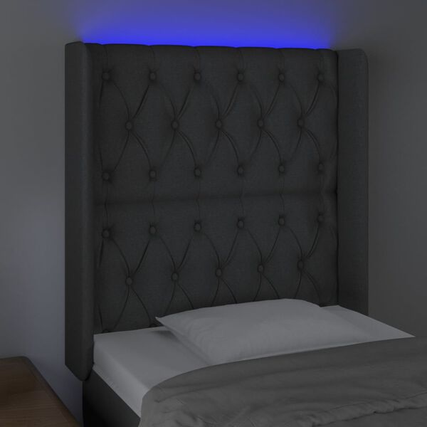 vidaXL s&ouml;t&eacute;tsz&uuml;rke sz&ouml;vet LED-es fejt&aacute;mla 83x16x118/128 cm