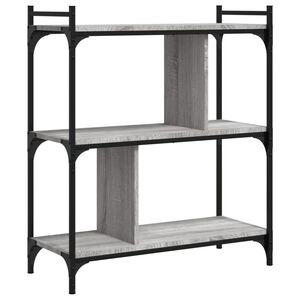 vidaXL 3 szintes sz&uuml;rke sonoma sz&iacute;nű fa k&ouml;nyvespolc 76 x 32 x 88 cm
