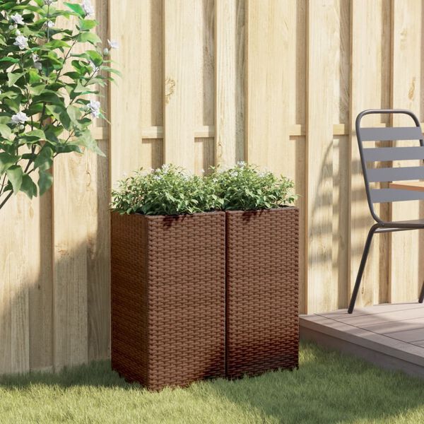 vidaXL 2 db barna polyrattan kerti &uuml;ltetől&aacute;da 30x30x60 cm