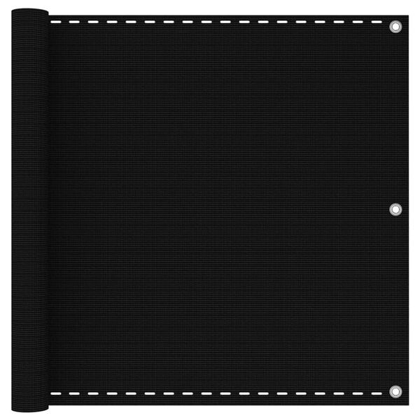 vidaXL fekete HDPE erk&eacute;lyparav&aacute;n 90 x 500 cm