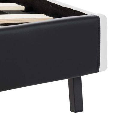 vidaXL fekete és fehér műbőr ágykeret 150 x 200 cm