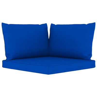vidaXL 5 részes kerti ülőgarnitúra kék párnákkal