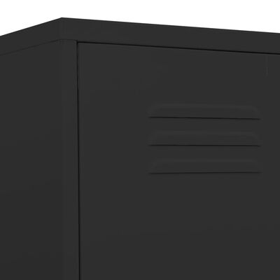 vidaXL fekete acél zárható szekrény 35 x 46 x 180 cm