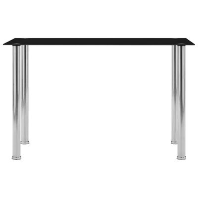 vidaXL fekete edzett üveg étkezőasztal 120 x 60 x 75 cm